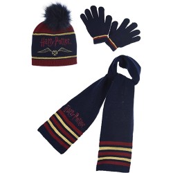 Pack Guantes + Gorro + Bufanda Azul Harry Potter