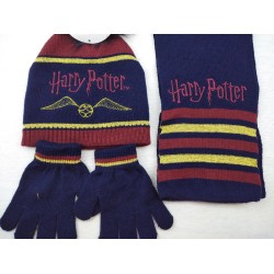 Pack Guantes + Gorro + Bufanda Azul Harry Potter