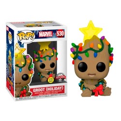 Figura POP Groot (Holiday) Marvel GITD (Edición Especial)
