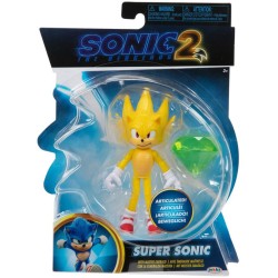 Figura Articulada Super Sonic con Esmeralda Maestra 10 cm Sonic the Hedgehog 2