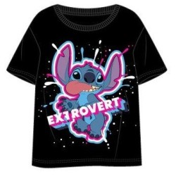 Camiseta Negra Stitch Extrovert Disney