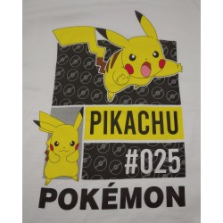 Camiseta Niño Blanca Pikachu 025 Pokémon