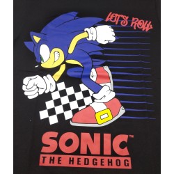 Camiseta Negra Let's Roll Sonic