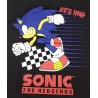 Camiseta Negra Let's Roll Sonic