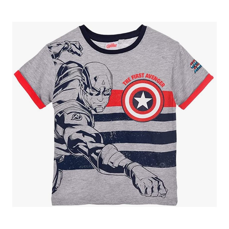 Camiseta Niño Gris Cap. América Primer Vengador Marvel