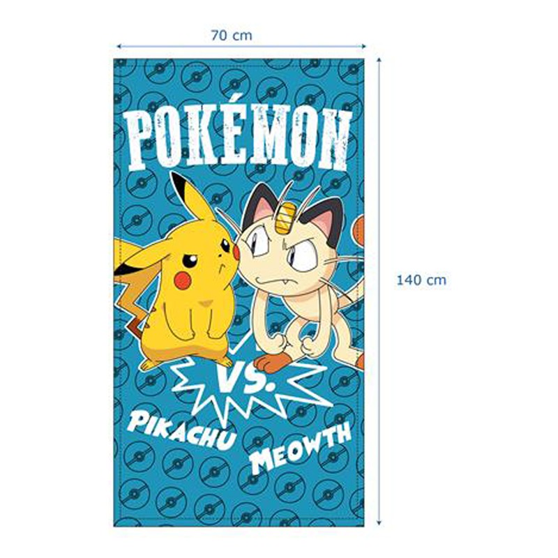 Toalla Playa Microfibra Pikachu vs Meowth Pokémon