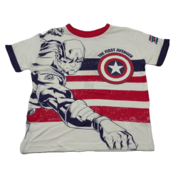 Camiseta Niño Blanca Cap. América Primer Vengador Marvel