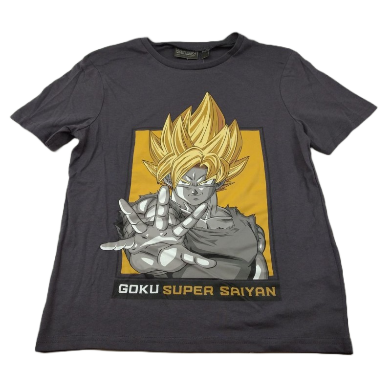 Camiseta Niño Gris Goku Super Saiyan Dragon Ball Z