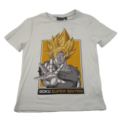 Camiseta Niño Blanca Goku Super Saiyan Dragon Ball Z