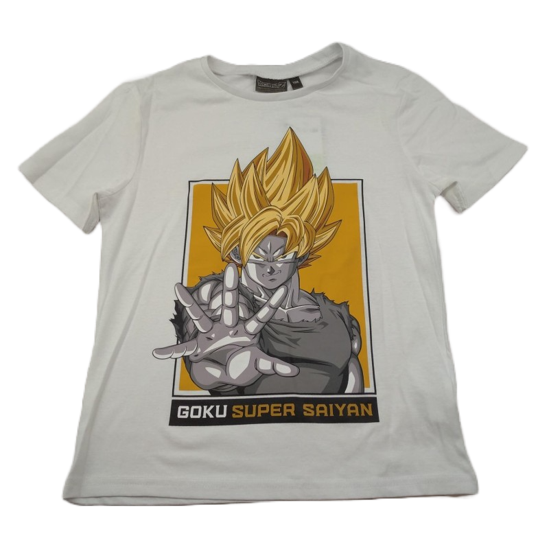 Camiseta Niño Blanca Goku Super Saiyan Dragon Ball Z