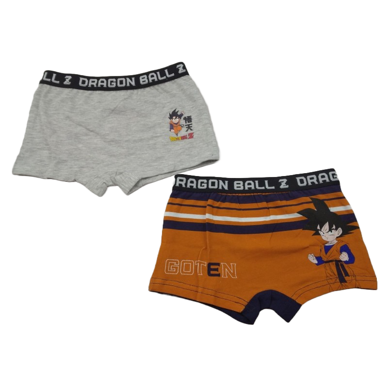 Pack 2 Boxer Niño Gris y Naranja Goten Dragon Ball Z