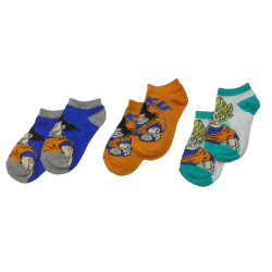 Pack 3 Calcetines Tobilleros Niño Azul, Naranja y Blanco Dragon Ball Z