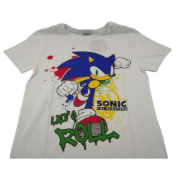 Camiseta Blanca Let's Roll Sonic