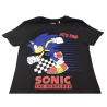 Camiseta Negra Let's Roll Sonic