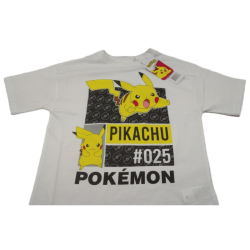 Camiseta Niño Blanca Pikachu 025 Pokémon