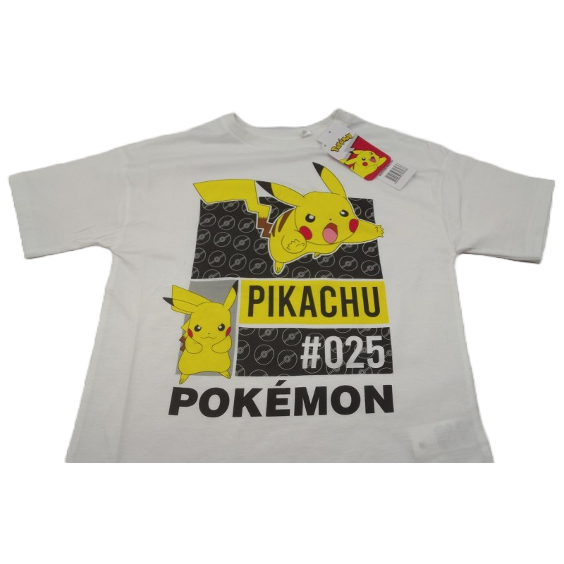 Camiseta Niño Blanca Pikachu 025 Pokémon