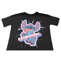 Camiseta Negra Stitch Extrovert Disney