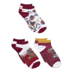 Pack 3 Calcetines Tobilleros Niño Rojo Harry Potter