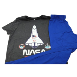 Pijama Manga Corta Gris y Azul Nasa