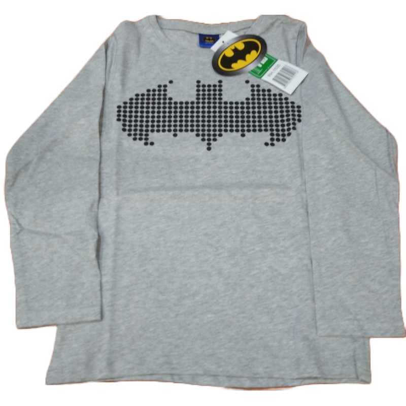 Camiseta Manga Larga Niño Gris Batman DC