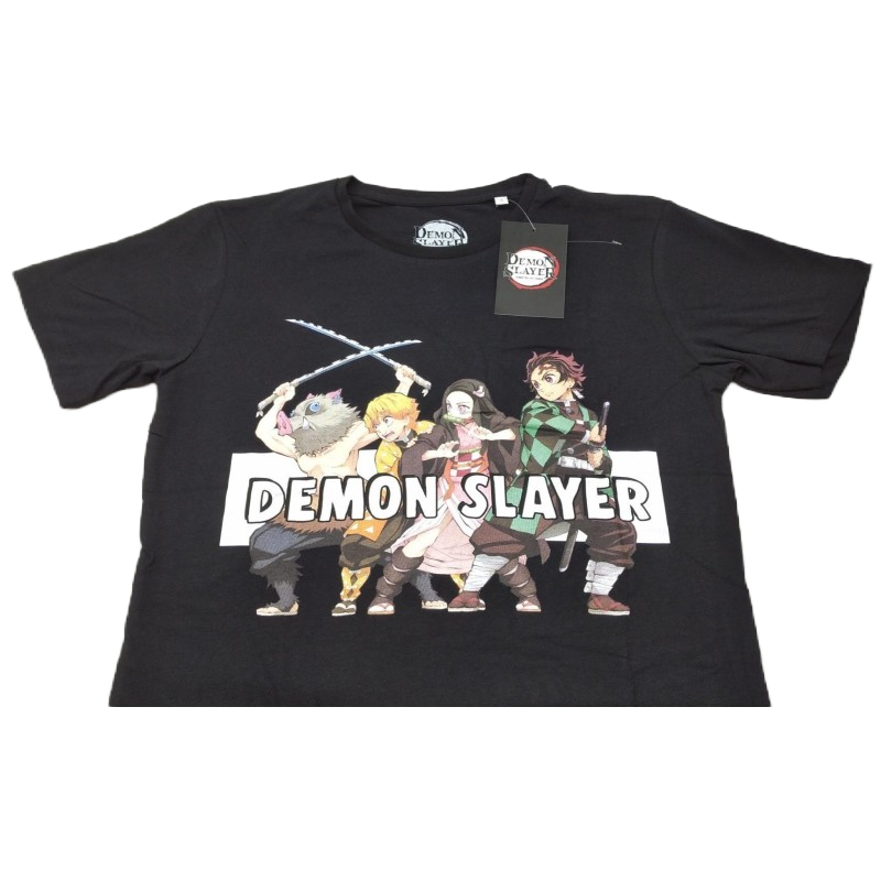 Camiseta Negra Personajes Demon Slayer