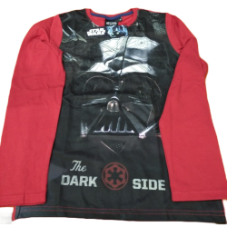 Camiseta Manga Larga Niño Roja y Negra Darth Vader Star Wars