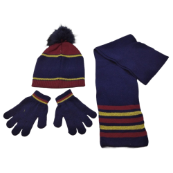 Pack Guantes + Gorro + Bufanda Azul Harry Potter