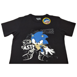 Camiseta Negra Fast Sonic the Hedgehog