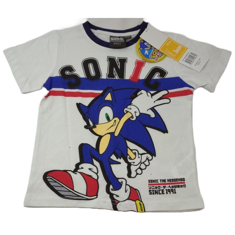 Camiseta Niño Blanca Sonic the Hedgehog Camiseta Niño Blanca Sonic the Hedgehog
