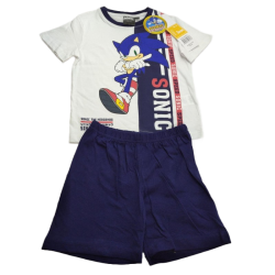 Pijama Corto Niño blanco y Azul Sonic The Hedgehog