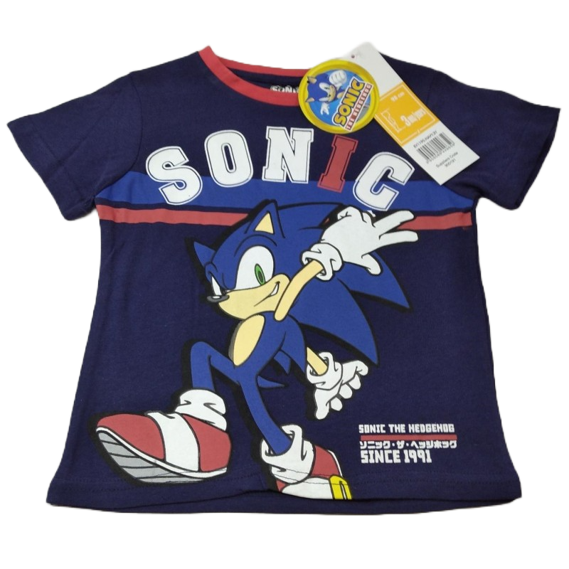 Camiseta Niño Azul Oscura Sonic the Hedgehog