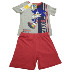 Pijama Corto Niño Rojo y Gris Sonic The Hedgehog