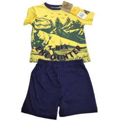 Pijama Corto Niño Amarillo y Azul Oscuro T-Rex Jurassic World