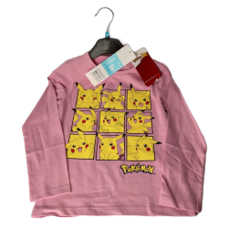 Camiseta Niño Manga Larga Rosa Pikachu Pokemon