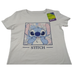 Camiseta Blanca Mujer Stitch Disney