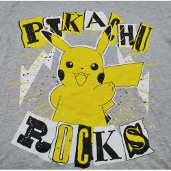 Camiseta Gris Pikachu Rocks Pokemon