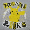 Camiseta Larga Gris Pikachu Rocks Pokemon