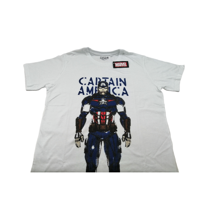 Camiseta Blanca Capitán América Marvel