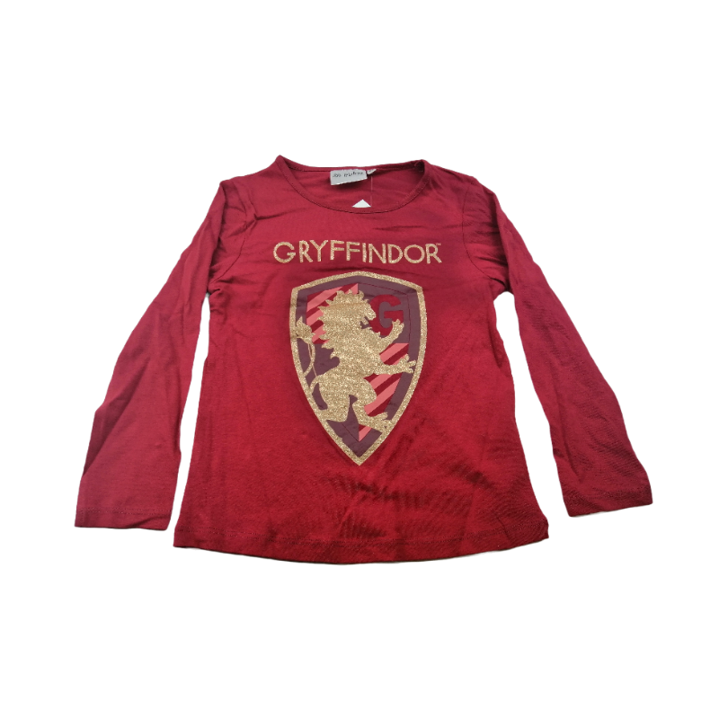 Camiseta Roja Manga Larga Niña Gryffindor Harry Potter