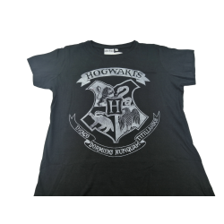 Camiseta Chica Hogwarts Negra Harry Potter