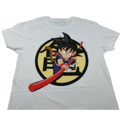 Camiseta Blanca Goku Palo Dragon Ball