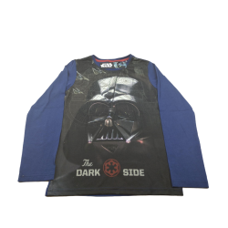 Camiseta Manga Larga Niño Azul y Negra Darth Vader Star Wars