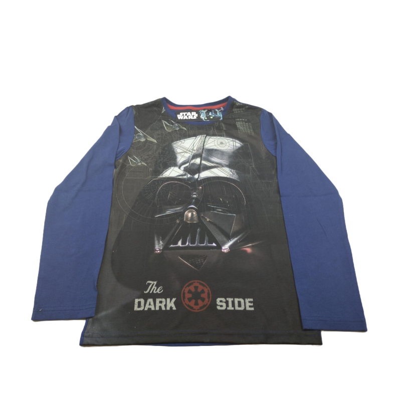 Camiseta Manga Larga Niño Azul y Negra Darth Vader Star Wars