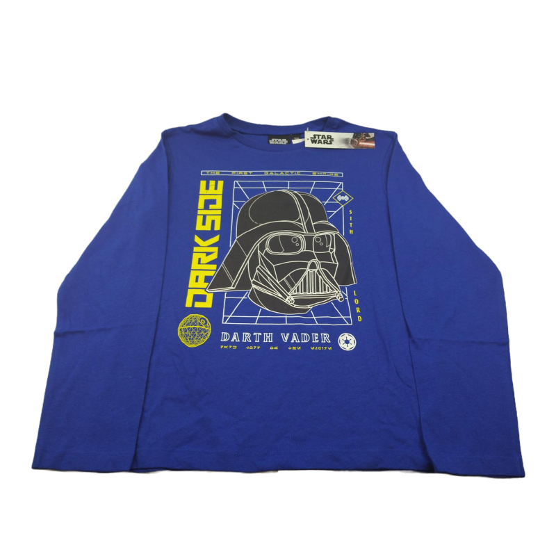 Camiseta Manga Larga Niño Azul Darth Vader Star Wars