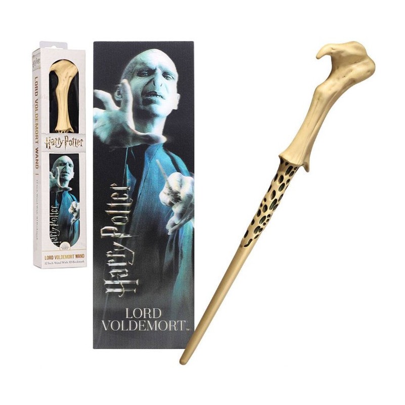 Varita y Marcapáginas 3D Lord Voldemort Harry Potter 30 cm Noble Collection
