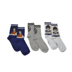 Pack 3 Calcetines Blanco, Gris y Azul Dragon Ball Z