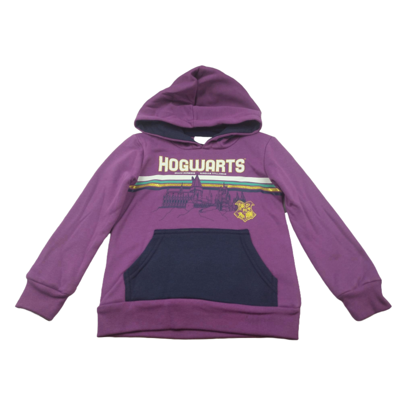 Sudadera Capucha Niño Morada Hogwarts Harry Potter