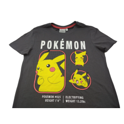 Camiseta Gris Pikachu Pokémon