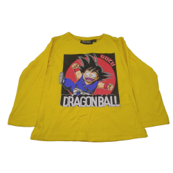 Camiseta Manga Larga Niño Amarilla Goku Dragon Ball