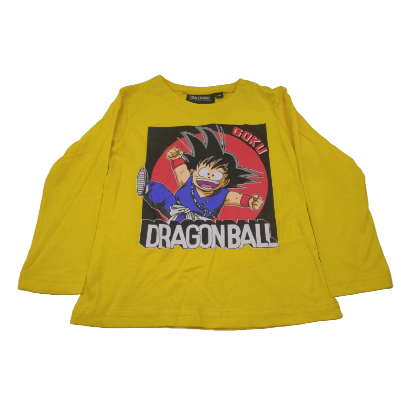 Camiseta Manga Larga Niño Amarilla Goku Dragon Ball